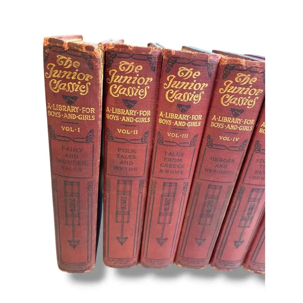 The Junior Classics A Library for Boys and Girls Lot of 10 Volumes 1918 Collier